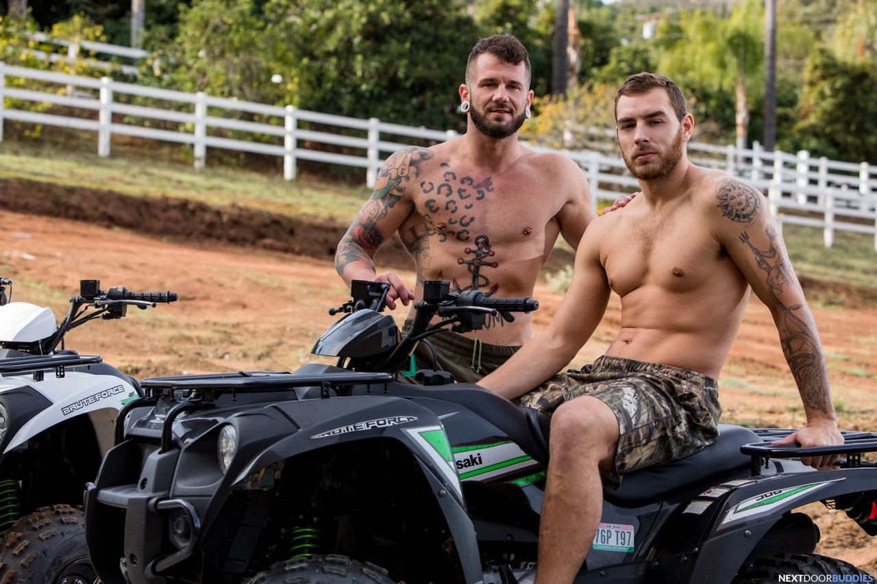 Perverts Johnny Hill & Carter Woods go for a quad ride before having anal sex  
