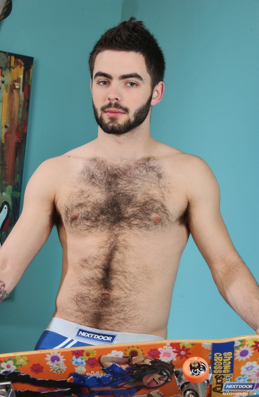 Hairy gay athlete Josh Long stripping naked and  