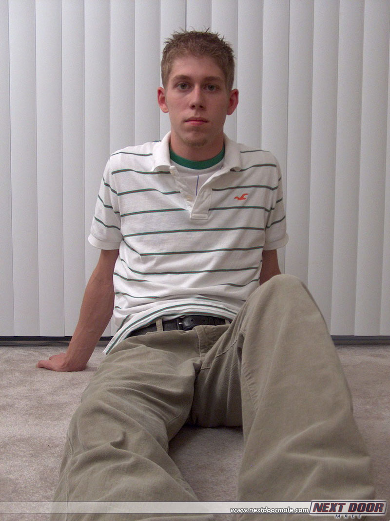 Amateur gay Alex pulls out his stiff rod and poses naked all over the house  