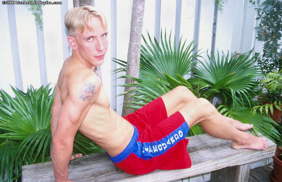 Handsome blonde gay model Liam Anderson  