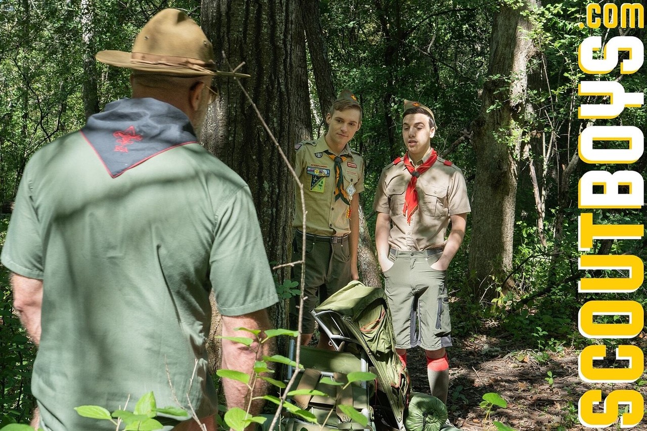 Scoutmaster Charger fucks gay scouts Jack Bailey & Troye in the forest  