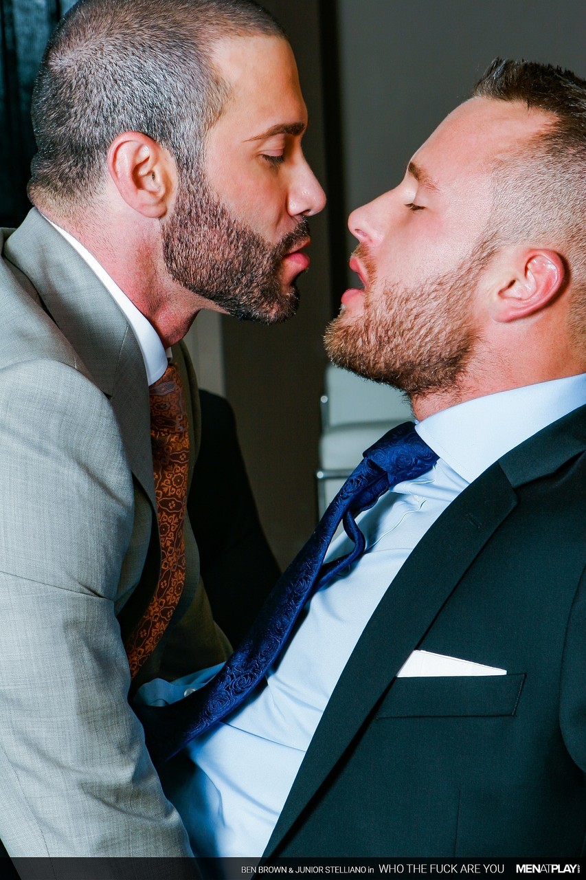 Gay businessmen Ben Brown & Junior Stelliano having intense sex at the office  