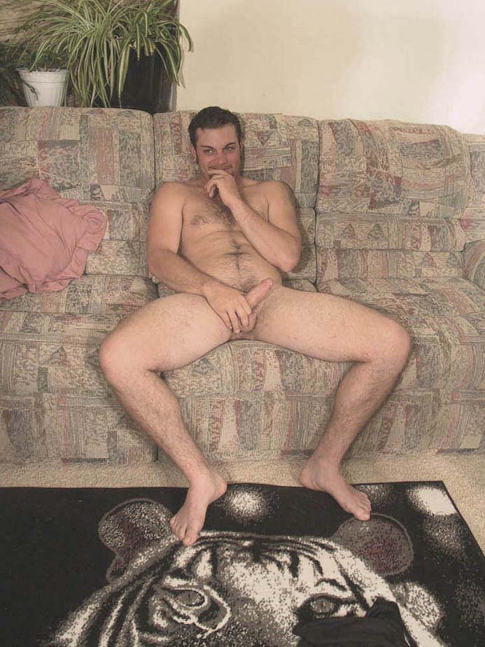 Hairy Gay Cub Doing A Little Striptease In The Living Room And Rubbing His Growing Wick  